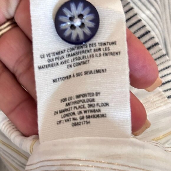 Cartonnier Women Black White Striped Collared Pockets Long Sleeves Blazer Size 0 - Picture 9 of 12